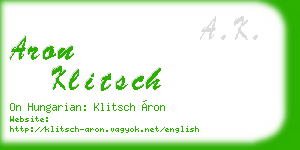 aron klitsch business card